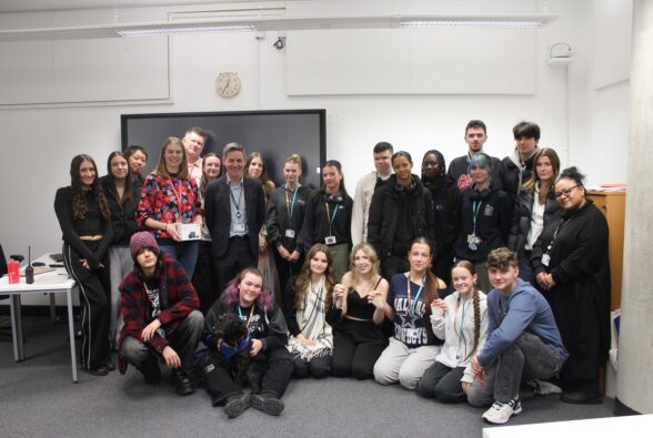 First year Photography students from Bracknell and Wokingham College, Scott Reilly and Bina Howard from Activate Learning with Tom Oldham, Ceri Cannon and other staff members from Sony.