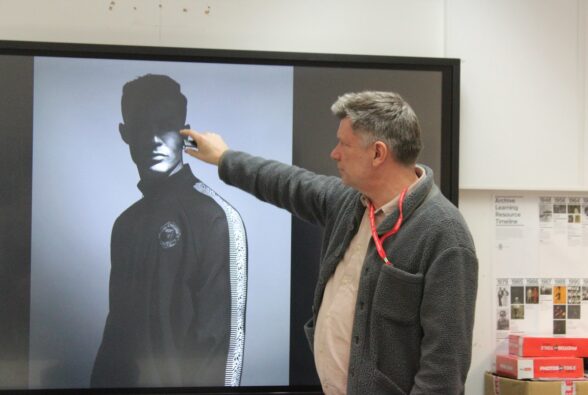 Professional photographer Tom Oldham gives a presentation to Photography students